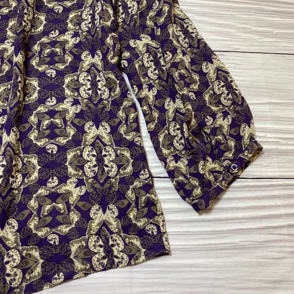 Joie Zambezi Blouse Blue Butterfly Silk Top - Picture 13 of 14